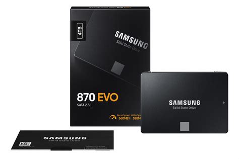 Samsung MZ-77E2T0BW 870 EVO 2TB SATA SSD, Read Speed up to 560 MB/s, 
Write Speed up to 530 MB/s, Random Read Max 98000 IOPS, MKX Controller, 
1200 TBW, 2GB LPDDR 4, V-Nand